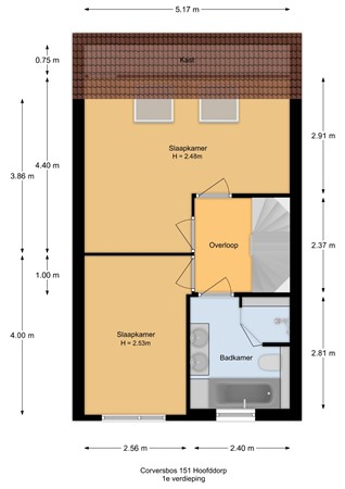Floorplan - Corversbos 151, 2134 MD Hoofddorp